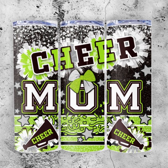 Tumbler Cup 20oz - apfelgrün - "Cheer MOM"